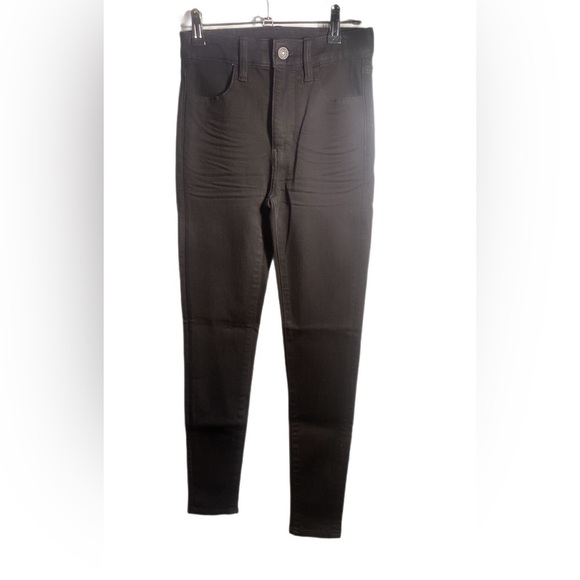 American Eagle “dream jeans” Black Denim 5 pocket stretch bodycon jegging 00 - Picture 2 of 4